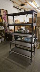 lot 268 image: Industrial Style Wood & Metal 5 Tier Shelf