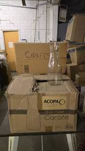 lot 310 image: Box of 12 Glass 1 Liter Carafes