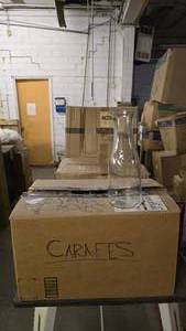 lot 311 image: Box of 12 Glass 1 Liter Carafes