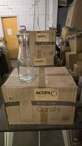 lot 312 image: Box of 12 Glass 1 Liter Carafes