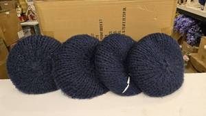 lot 320 image: Lot of 4 Navy Heavy Crochet Throw Pillows