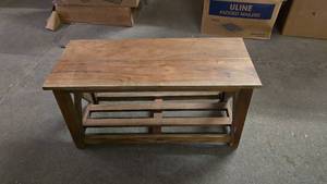 lot 340 image: Wooden Bench w Bottom Storage