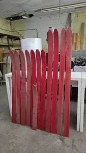 lot 348 image: Large Lot of Misc Decorative Wooden Skis