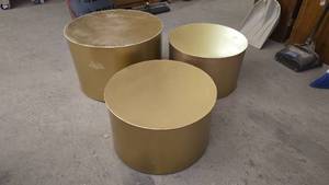 lot 359 image: Lot of 3 Metal Round Tables