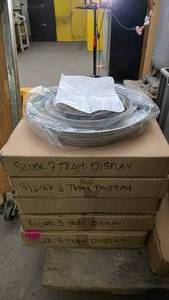 lot 375 image: Lot of 5 NEW Galvanized 3 Tier Serving Trays