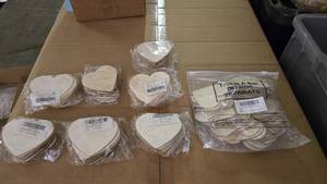 lot 378 image: Lot of Thin Wood Laser Cut Hearts