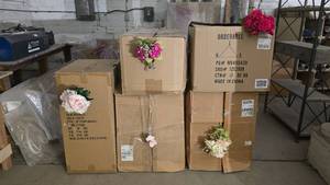 lot 389 image: Large Lot of Artificial Flowers.  SO MANY FLOWERS AND LOTS OF $$ HERE.  SEE PICTURES FOR EVERYTHING INCLUDED.  QUANTITY 5 BOXES  BID IS TIMES THE QUANTITY SO YOU ARE BIDDING PER BOX