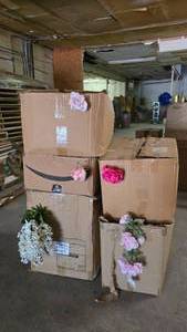 lot 398 image: Large Lot of Artificial Flowers.  SO MANY FLOWERS AND LOTS OF $$ HERE.  SEE PICTURES FOR EVERYTHING INCLUDED.  QUANTITY 5 BOXES  BID IS TIMES THE QUANTITY SO YOU ARE BIDDING PER BOX