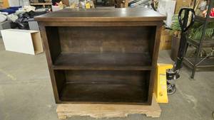 lot 418 image: Solid Dark Walnut Wood 2-Shelf Bookcase.  Matches Lot 419