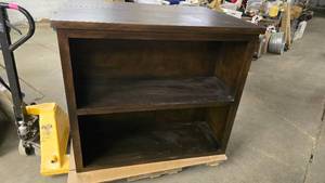 lot 419 image: Solid Dark Walnut Wood 2-Shelf Bookcase.  Matches Lot 418