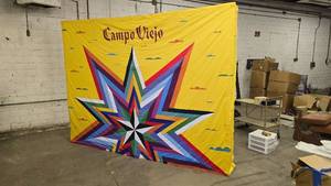 lot 443 image: Large Expandable Trade Show Wall w Case & Removeable Campo Viejo Cover