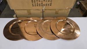 lot 532 image: Lot of 4 Old Dutch International 16 Hammered Copper Serving Trays