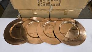 lot 533 image: Lot of 4 Old Dutch International 16 Hammered Copper Serving Trays