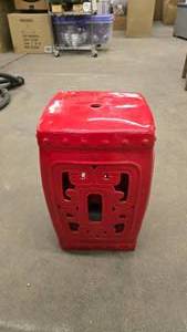lot 552 image: Ceramic Glazed Red Asian Themed End Table