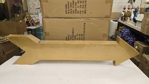 lot 560 image: Large Gold Double Sided Arrow w Hooks for Hanging.  Arrow is 5 Long