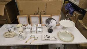 lot 595 image: Large Lot of Misc White Themed Dcor.  Includes Everything Pictured.