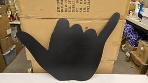 lot 517 image: Large Black Steel Hang Loose Wall Art