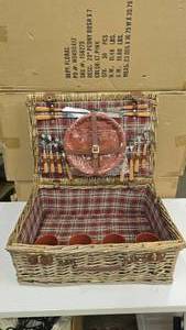 lot 615 image: Wicker Picnic Basket w Accessories