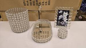lot 617 image: Lot of Crystal Beaded Dcor