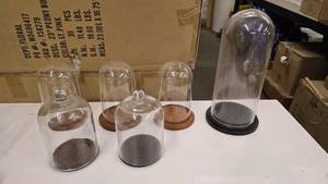 lot 624 image: Lot of Misc Candle Holders w Glass Dome