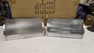 lot 628 image: Pair of Threshold Stainless Steel Bread Bins