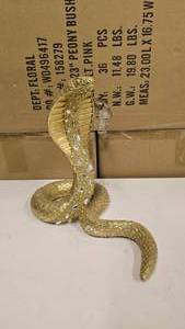 lot 630 image: Gold & Crystal Gem Cobra Snake Dcor