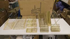 lot 635 image: Large Lot of Gold Office Desk Accessories