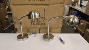 lot 637 image: Pair of Matching Chrome Desk Lamps