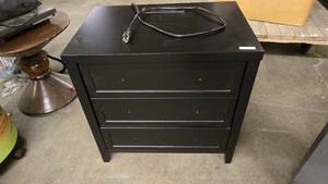 lot 644 image: Black Bedside Table w Outlets