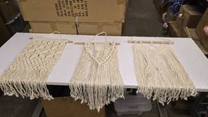 lot 654 image: Boho-Style Macrame Cotton Cord Hanging Wall Tapestries  QUANTITY 3  BID IS TIMES THE QUANTITY SO YOU ARE BIDDING PER TAPESTRY
