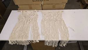 lot 656 image: Boho-Style Macrame Cotton Cord Hanging Wall Tapestries  QUANTITY 2  BID IS TIMES THE QUANTITY SO YOU ARE BIDDING PER TAPESTRY