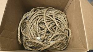 lot 664 image: Huge Box FULL of 34 Braided Rope.  Approx 500