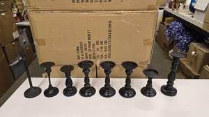 lot 674 image: Large Lot of Black Candle Holders