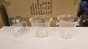lot 715 image: Lot of Clear Acrylic Pitcher & 2 Ice Buckets