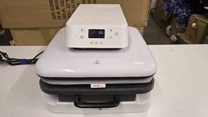lot 758 image: HTVRONT HPM15 Heat Press Machine w Sliding Bed.  TESTED