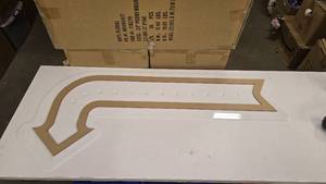 lot 763 image: White & Red Arrow Wall Sign.  Has holes ready for lights to be installed
