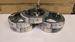 lot 724 image: Lot of 5 NEW Rolls of 100 AWG 182 Green Electrical Wire
