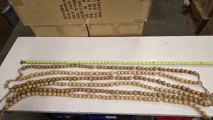 lot 812 image: Lot of 6 Decorative Wall Hanging Wooden Beads.  Approx 4 Long