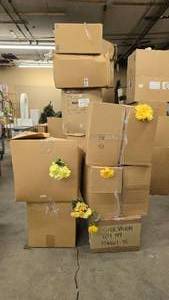 lot 823 image: Large Lot Artificial Flowers.  SO MANY FLOWERS AND LOTS OF $$ HERE.  SEE PICTURES FOR EVERYTHING INCLUDED  QUANTITY 5 BOXES TOTAL  BID IS TIMES THE QUANTITY SO YOU ARE BIDDING PER BOX