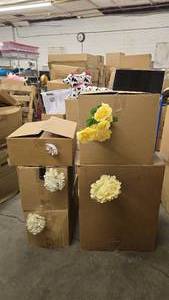 lot 825 image: Large Lot Artificial Flowers.  SO MANY FLOWERS AND LOTS OF $$ HERE.  SEE PICTURES FOR EVERYTHING INCLUDED  QUANTITY 5 BOXES TOTAL  BID IS TIMES THE QUANTITY SO YOU ARE BIDDING PER BOX