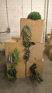 lot 826 image: Large Lot Artificial Plants.  SO MANY PLANTS AND LOTS OF $$ HERE.  SEE PICTURES FOR EVERYTHING INCLUDED  QUANTITY 5 BOXES TOTAL  BID IS TIMES THE QUANTITY SO YOU ARE BIDDING PER BOX