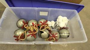 lot 845 image: Large Lot of Misc Decorative Christmas Bells.  The Silver Bells Are Approx 7 Wide