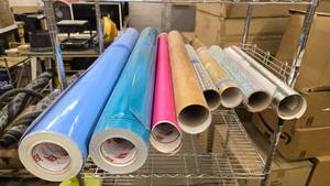lot 878 image: Large Lot of Adhesive Vinyl Rolls