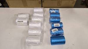 lot 884 image: Lot of Blue & White4 Satin Ribbon