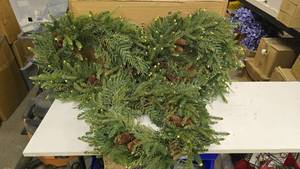 lot 889 image: Matching Artificial Christmas Wreaths  QUANTITY 3  BID IS TIMES THE QUANTITY SO YOU ARE BIDDING PER WREATH