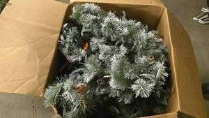 lot 897 image: Box Full of Misc Snowy Christmas Garland