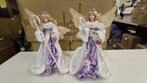 lot 849 image: Beautiful Sugar Plum Fairy w Staff 17 Tree Topper  QUANTITY 2  BID IS TIMES THE QUANTITY SO YOU ARE BIDDING PER FAIRY