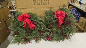 lot 903 image: Lot of 2 Matching Christmas Wreaths