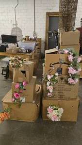 lot 932 image: Large Lot Artificial Flowers.  SO MANY FLOWERS AND LOTS OF $$ HERE.  SEE PICTURES FOR EVERYTHING INCLUDED.  QUANTITY 5 BOXES TOTAL  BID IS TIMES THE QUANTITY SO YOU ARE BIDDING PER BOX