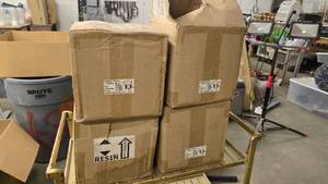 lot 951 image: 4 Cases of Fiberlam Plus Laminating Polyester Resin.  Includes 3 Cases of 4 1-Gallon Bottles & 1 Case of 3 1-Gallon Botles (15 Bottles Total)